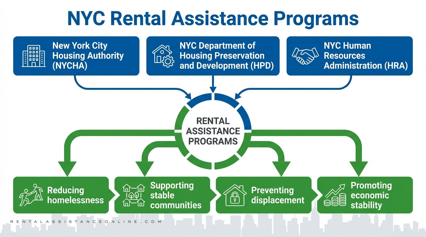 Diagram showing an overview of NYC rental assistance programs