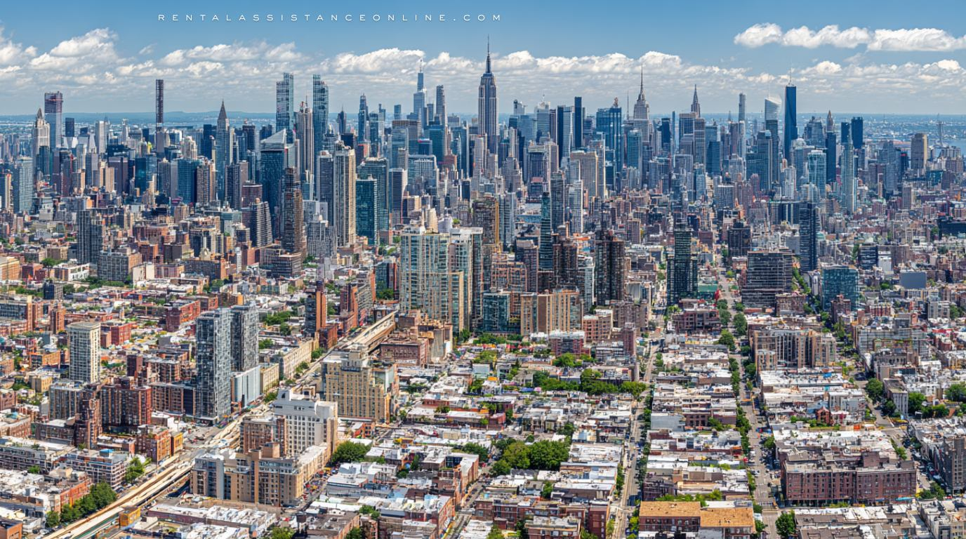 NYC downtown drone view