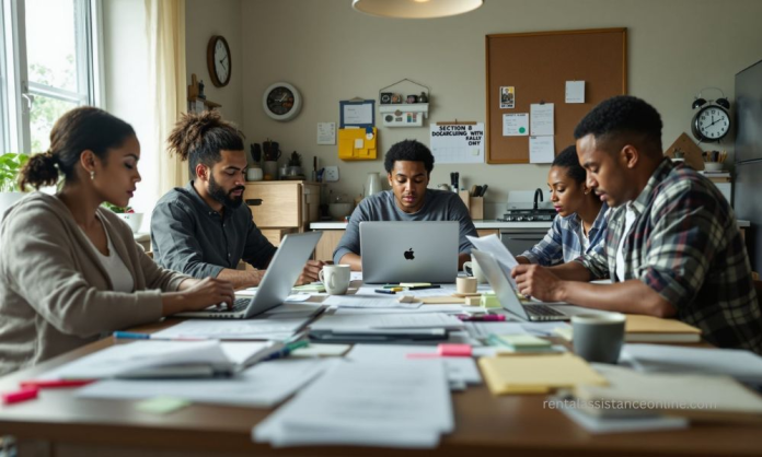 Reviewing Section 8 Denial Letters and Next Steps Renters reviewing Section 8 denial letters and documents at home