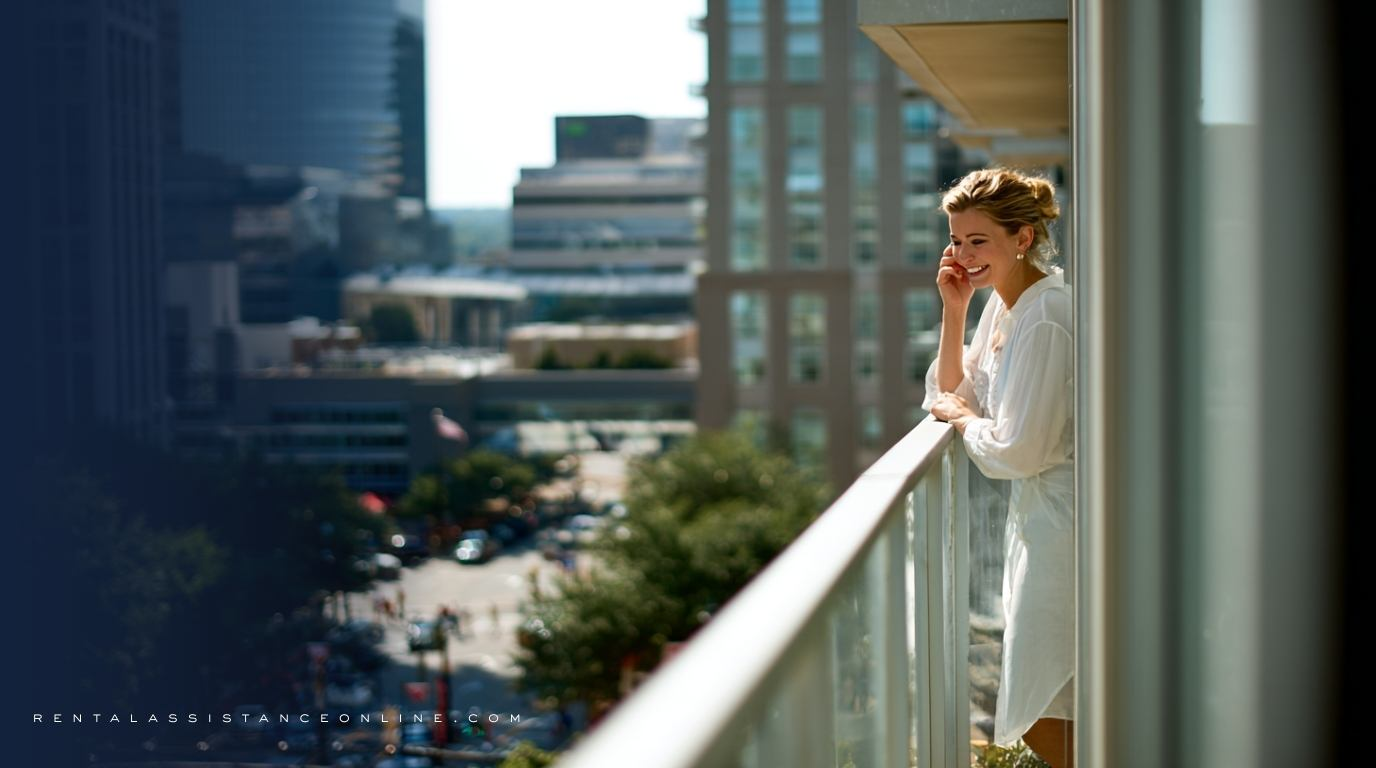 Arkansas rent relief application portal screen showing form fields and status tracking