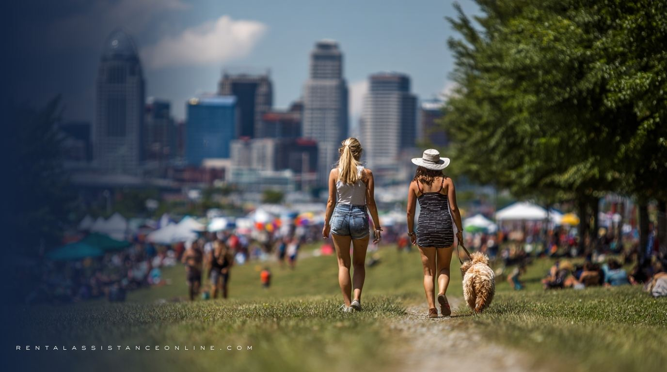 City neighborhood park representing housing stability