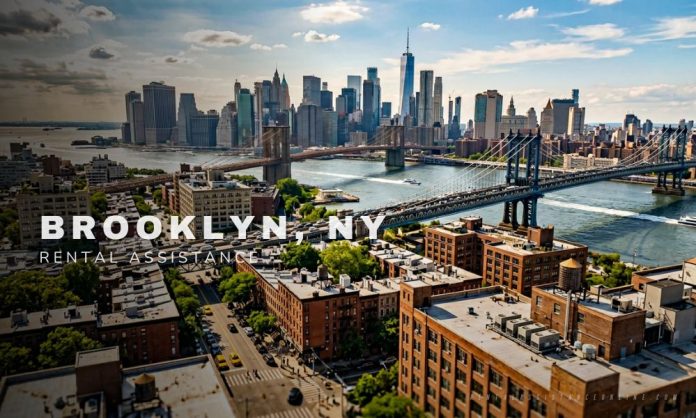 apply for brooklyn ny rental assistance A drone view of Brooklyn NY showing the Brooklyn bridge
