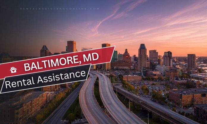 baltimore md rental assistance programs Drone view of Baltimore in the mid evening