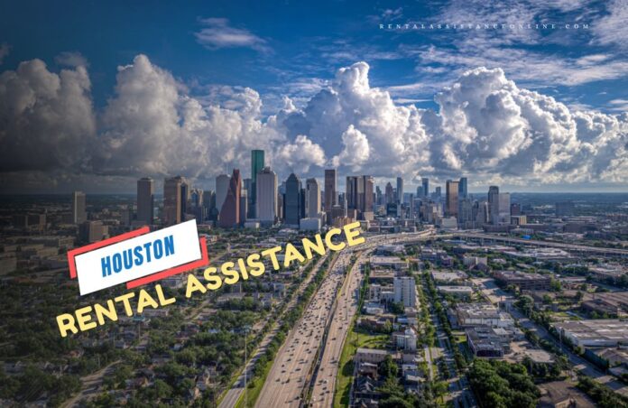 rental assistance houston tx Aerial view of Houston, TX