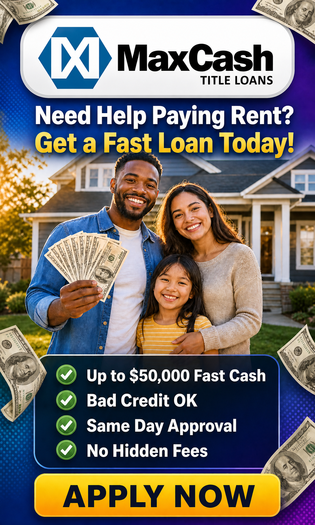 MaxCash Title Loans - Need Help Paying Rent? Get a Fast Loan Today - Up To $50,000